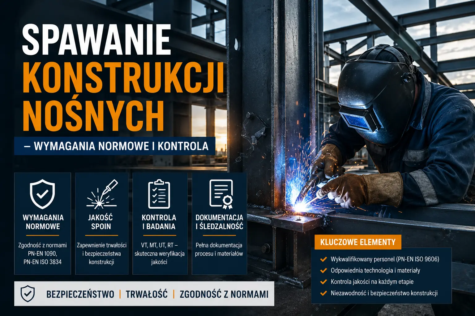EN 1090 i klasy EXC – wymagania dla konstrukcji nośnych, WPS, PQR, NDT